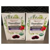Set of 2 Boxes Quantum Health TheraZinc Elderberry Raspberry Lozenges