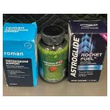 Set of 3 Dietary Supplements: Testosterone Support, Ashwagandha, L-Arginine