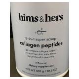 Set of 2 Hims & Hers 5-in-1 Collagen Peptides Unflavored Supplements