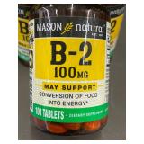 Set of 4 Mason Natural B-2 100mg Dietary Supplements, 100 Tablets Each