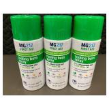 Lot of 3 MG217 First Aid Cooling Burn Spray with Lidocaine and Aloe Vera