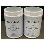 Set of 2 Hims & Hers 5-in-1 Collagen Peptides Unflavored Supplements