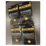 Lot of 4 Trojan Magnum Ecstasy Large Size Condoms