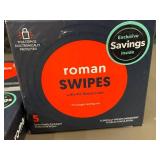 4 Packs 20 wipes of Roman Swipes with 4% Benzocaine