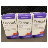 3 Bottles of Feosol Bifera Iron Supplement, 30 Caplets Each