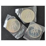 3 - .925 Sterling Silver Bicentennial Rounds 1/2 Ounce Each