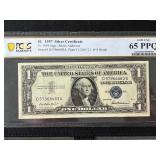 1957 Blue Seal $1 Dollar Silver Certificate PCGS Gem Uncirculated 65