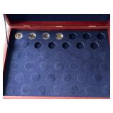 Presidential Dollar Coin Collection Box and 4 Coins