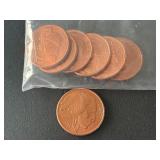 7 - 1 Ounce .999 Fine Copper Rounds Buffalo