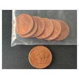 7 - 1 Ounce .999 Fine Copper Rounds Buffalo
