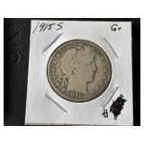 1915-S Barber Half Dollar
