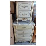 Vintage White Chest and Bedside Table