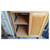 Kitchen Cart on Wheels with Lift up side and Popover Pan