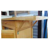 Kitchen Cart on Wheels with Lift up side and Popover Pan