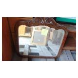 Vintage Beveled Mirror and Gold Square Mirror