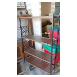 Entertainment Center, Wood Shelf, Small Shelf on Wheels and Metal Shelf