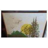Large Square Scenic Painted Picture