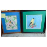 3- Pictures, 1 Oil and 2 Bird Pastel Pictures