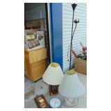 2 Table Lamps, Floor Lamp, Humidity Meter and Clock