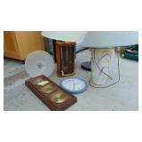 2 Table Lamps, Floor Lamp, Humidity Meter and Clock