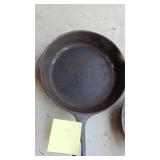 2- Cast Iron Pans, Small One is Taiwan and Large one is a #8 USA