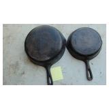 2- Cast Iron Pans, Small One is Taiwan and Large one is a #8 USA