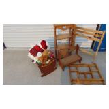 Wood Caddel with Stuffed Animals, Shelf, Bench, Quilt Rack and other Small Shelf