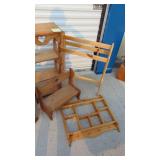 Wood Caddel with Stuffed Animals, Shelf, Bench, Quilt Rack and other Small Shelf