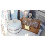 Ice Bucket, Decanters and Stems