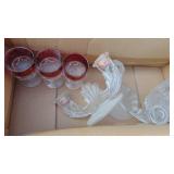 Crystal Pieces, 3 Thumbprint Goblets