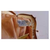 Whiting and Davis Mesh Handbag and Italian Silver Pin with Mosaic Inlay