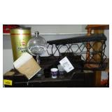 NEW Collapsible Wine Rack. Budweiser Napkins and 1.5L Globe Drink Dispenser and Shot Glass Collection (21).