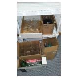 Toscany Floral Etched Decanter Set and Vintage Finger Bowls (6)