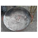 Brass Fireplace Tools and Fire Pit Bowl.