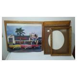 Coke Anniversary Bottles (2) Collectible Bear,  Baseball and Visor Style Hats (3) Wood Frames (4) and Print.