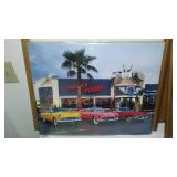 Coke Anniversary Bottles (2) Collectible Bear,  Baseball and Visor Style Hats (3) Wood Frames (4) and Print.