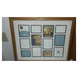 Coke Anniversary Bottles (2) Collectible Bear,  Baseball and Visor Style Hats (3) Wood Frames (4) and Print.