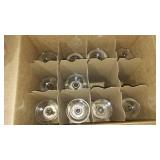 Toscany Floral Etched Decanter Set and Vintage Finger Bowls (6)