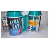 Toscany Floral Etched Decanter Set and Vintage Finger Bowls (6)