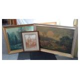 Countryside Theme Art (3) Mclain Signed.