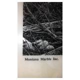 Heading for Timber by Scott Hayes, etched Marble.