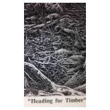 Heading for Timber by Scott Hayes, etched Marble.