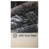 Heading for Timber by Scott Hayes, etched Marble.