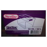 Assorted Picture frames in Sterilite 66 qt. Covered Tote