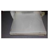 Artist table, paper, binders, photo mat, Rubbermaid  See pics