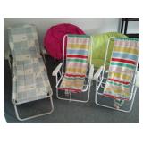 Collapsible Outdoor Chairs (3) Lounger, Bright Round.