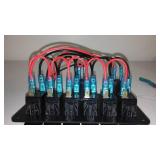 6 Gang Marine Boat Circuit Red LED Rocker Switch Panel Charger Voltmeter. Retail $39.73
