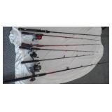 Rods (6) And Reels (5).