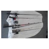 Rods (6) And Reels (4).
