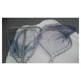 Berkly and Zebco Reels (5), Nets (2) and Rubbermaid Pro Series Tackle Box.